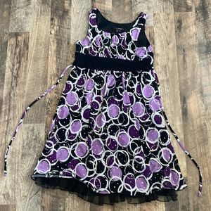 Black and purple dress.